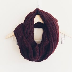 Madewell Softest Maroon Red Knit Infinity Scarf